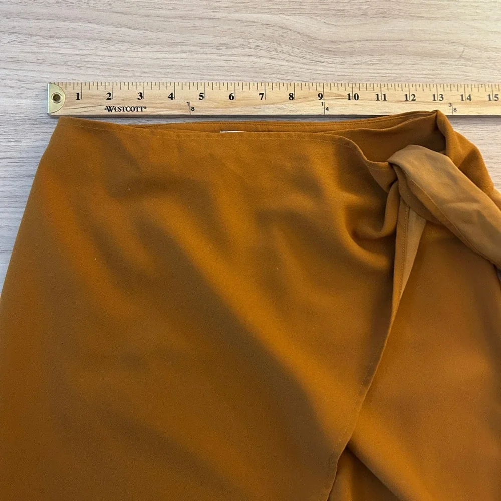 & Other Stories Wrap‎ Midi Skirt Burnt Orange Ochre Size 0 Paris Atelier
